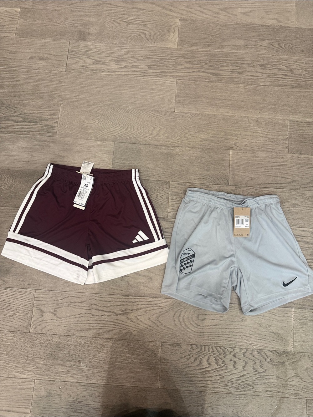 adidas Burgundy and White Athletic Shorts